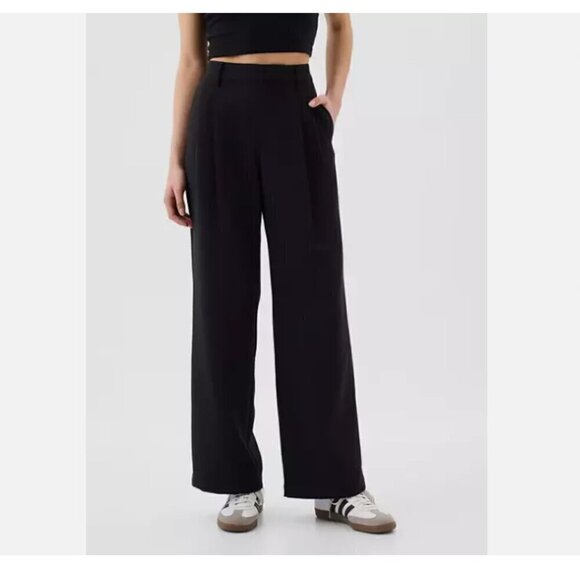 GAP Easy Crepe Trouser PLEATED Black Loose Straight Pant + Size 20 #875732 RT$80 - Picture 3 of 14